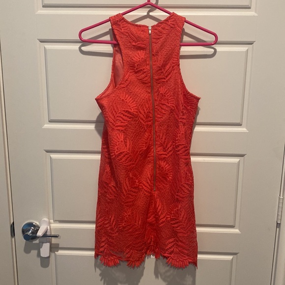 Coral Lace Dress - Picture 2 of 3